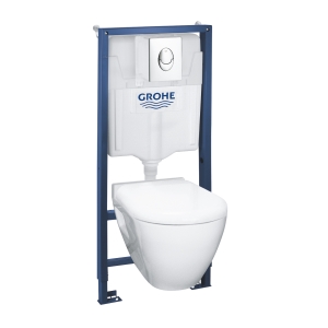 Комплект инсталляции GROHE Solido 4 в 1 с подвесным унитазом Lecico Serel и сиденьем (39441000)