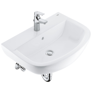 Набор для ванной: раковина, смеситель StartFlow и сифон, GROHE Bau Ceramic (39472000)