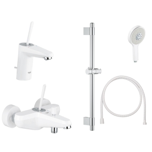 Готовый комплект для ванной комнаты GROHE Eurodisc Joy, белая луна (NB0023-1)