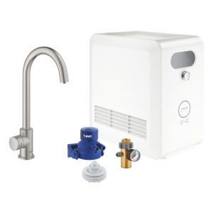 Кран для кухонной мойки GROHE Blue Professional Mono с функцией фильтрации, с системой охлаждения и газирования воды, Wi-Fi, суперсталь (31302DC2)