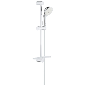 Душевой гарнитур GROHE Tempesta Rustic 100 с мыльницей, 4 режима струи, душевая штанга 600 мм, 9,5 л/мин, хром (27609001)