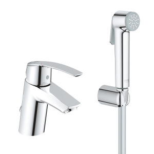 Смеситель для раковины GROHE Start с цепочкой и гигиеническим душем, хром (23123001)