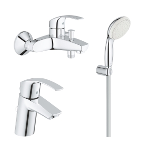 Комплект смесителей GROHE Eurosmart с душевым набором, хром (NB0068)