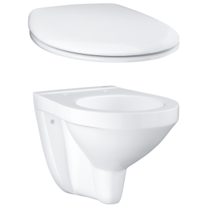 Унитаз подвесной GROHE Bau Ceramic с сиденьем, альпин-белый (NW0104)