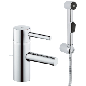 Смеситель для раковины GROHE Essence с донным клапаном и гигиеническим душем, S-size, хром (32535000)