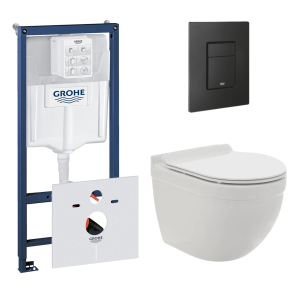 Комплект инсталляции GROHE 38811KF0 с унитазом AQUAme AQM2006 и сиденьем с микролифтом (NW0175)