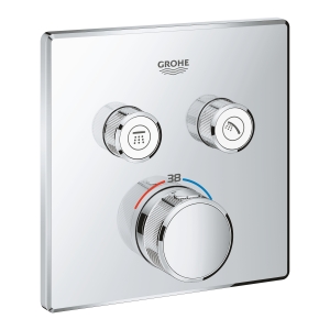 Внешняя часть термостата для ванны и душа GROHE Grohtherm SmartControl на 2 потребителя, хром (29124000)