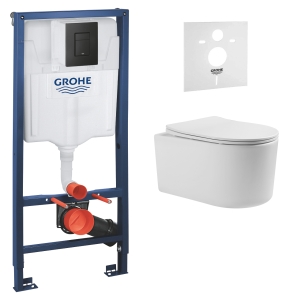 Комплект инсталляции GROHE 38811KF0-B/S с унитазом Aquatek МИЯ и сиденьем с микролифтом (NW0155)