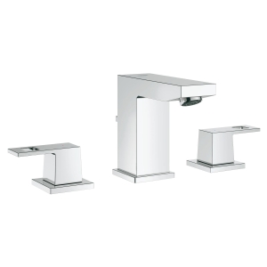 Смеситель для раковины GROHE Eurocube на 3 отверстия с донным клапаном, S-size, хром (20351000)
