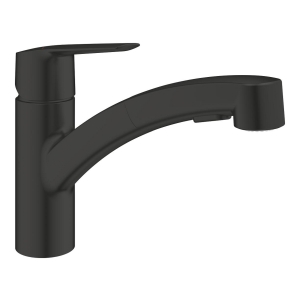 Смеситель для кухни GROHE Start c вытяжным изливом 2jet, черный (303072431)