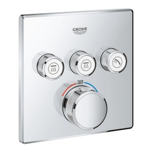 Внешняя часть термостата для ванны и душа GROHE Grohtherm SmartControl на 3 потребителя, хром (29126000)