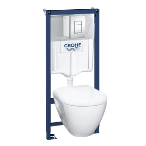 Комплект инсталляции GROHE Solido Perfect 4 в 1 с подвесным унитазом Lecico Serel и сиденьем (39186000)