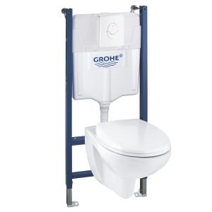 Комплект инсталляции GROHE Solido 4 в 1 с подвесным унитазом и сиденьем (39398000)