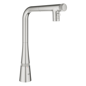 Смеситель для кухни GROHE Zedra SmartControl с вытяжным изливом 2jet, суперсталь (31886DC0)