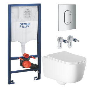 Комплект инсталляции GROHE Rapid SL NW0145/S с унитазом Aquatek ЛУГАНО AQ2002-00 и сиденьем с микролифтом (NW0322)