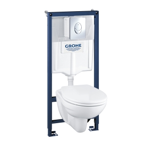 Комплект инсталляции GROHE Solido Perfect 4 в 1 с подвесным унитазом Lecico Perth и сиденьем (39192000)