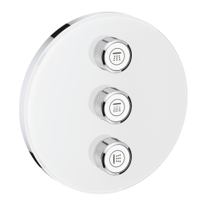 Внешняя часть переключателя потоков GROHE Grohtherm SmartControl на 3 положения, круглая, белая луна (29152LS0)