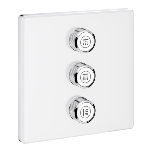 Внешняя часть переключателя потоков GROHE Grohtherm SmartControl на 3 положения, квадратная, белая луна (29158LS0)