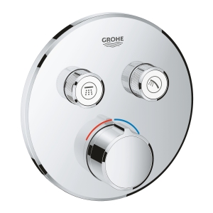 Внешняя часть смесителя для ванны и душа GROHE SmartControl круглая, на 2 потребителя, хром (29145000)