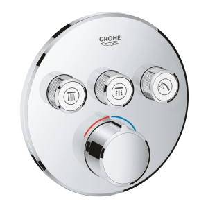 Внешняя часть смесителя для ванны и душа GROHE SmartControl круглая, на 3 потребителя, хром (29146000)