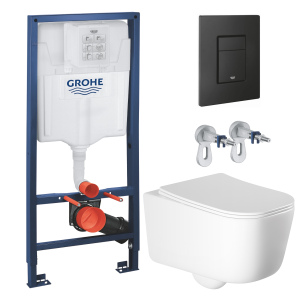 Комплект инсталляции GROHE Solido 38811KF0 с унитазом Aquatek ЛУГАНО AQ2002-00 и сиденьем с микролифтом (NW0324)