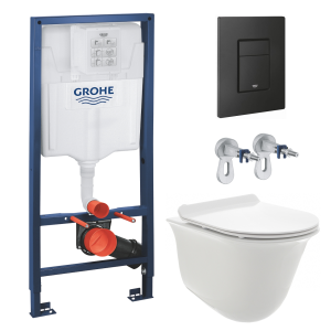 Комплект инсталляции GROHE Solido 38811KF0 с унитазом AQUAme AQM2005 и сиденьем с микролифтом (NW0300)