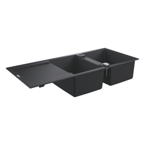 Мойка GROHE K500 с двумя чашами, 1160 x 500 мм, черный гранит (31647AP0)