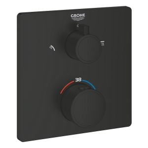 Внешняя часть термостата для душа GROHE Grohtherm на 2 потребителя, матовый черный (1022092430)