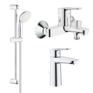Комплект смесителей GROHE BauEdge с душевым гарнитуром, хром (NB0065)