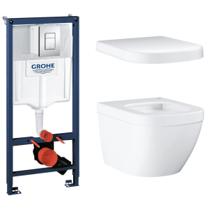 Комплект инсталляции GROHE Rapid SL 3 в 1 с унитазом Euro Ceramic и сиденьем (NW0129)