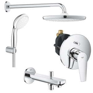 Душевая система GROHE BauEdge со смесителем для ванны, хром (1000190)
