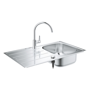 Мойка со смесителем GROHE K200 45-S 86/50 1.0, нержавеющая сталь (31562SD1)