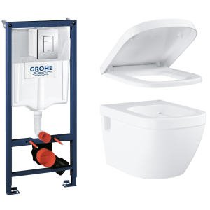Комплект инсталляции GROHE Rapid SL 3 в 1 с унитазом Euro Ceramic и сиденьем с микролифтом (NW0138)