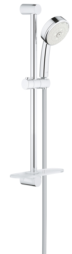 Душевой гарнитур GROHE Tempesta Cosmopolitan 100 с мыльницей, 3 режима струи, душевая штанга 600 мм, 9,5 л/мин, хром (27929002)