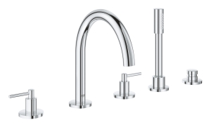 Смеситель для ванны GROHE Atrio двухвентильный, на 5 отверстий, на край ванны, хром (19922003)
