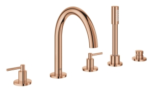 Смеситель для ванны GROHE Atrio двухвентильный, на 5 отверстий, на край ванны, теплый закат глянец (19922DA3)