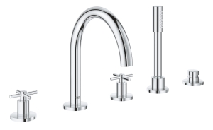 Смеситель для ванны GROHE Atrio двухвентильный, на 5 отверстий, на край ванны, хром (19923003)