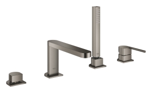 Смеситель для ванны GROHE Plus на 4 отверстия, на край ванны, темный графит матовый (29307AL3)