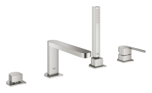 Смеситель для ванны GROHE Plus на 4 отверстия, на край ванны, суперсталь (29307DC3)