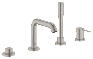 Смеситель для ванны GROHE Essence на 4 отверстия, на край ванны, суперсталь (19578DC1)