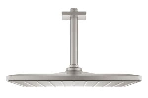 Верхний душ GROHE Rainshower 310 Mono с душевым кронштейном, 9,5 л/мин, 1 режим, 142 мм, суперсталь (26566DC0)