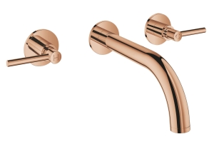 Внешняя часть смесителя для раковины GROHE Atrio настенного монтажа на 3 отверстия, двухвентильный, теплый закат глянец (20169DA3)
