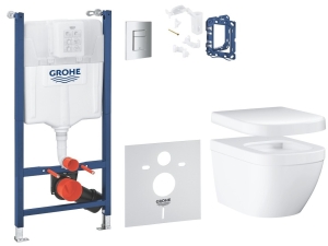 Комплект инсталляции GROHE Solido 5 в 1 с унитазом Euro Ceramic и сиденьем (39889000)
