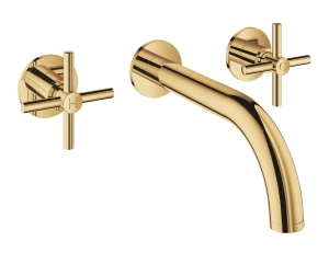 Внешняя часть смесителя для раковины GROHE Atrio настенного монтажа на 3 отверстия, двухвентильный, холодный рассвет глянец (20164GL3)