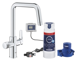 Смеситель для кухни GROHE Blue Pure Start с функцией фильтрации, с фильтром Ultrasafe в комплекте, хром (30594000)