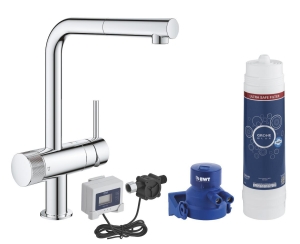 Смеситель для кухни GROHE Blue Pure Minta с функцией фильтрации, с фильтром в комплекте, хром (30393000)