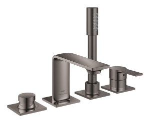 Смеситель для ванны GROHE Allure на 4 отверстия, на край ванны, темный графит глянец (19316A01)