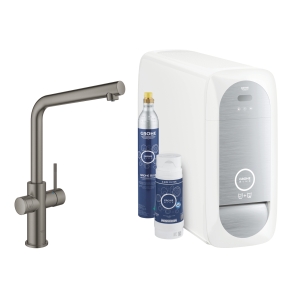 Смеситель для кухни GROHE Blue Home с системой фильтрации, охлаждения и газирования воды, Wi-Fi, темный графит матовый (31454AL1)