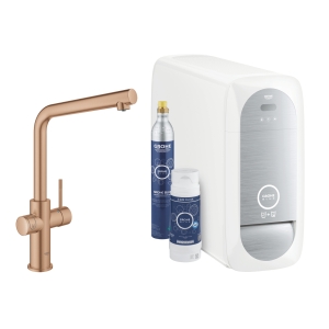 Смеситель для кухни GROHE Blue Home с системой фильтрации, охлаждения и газирования воды, Wi-Fi, теплый закат матовый (31454DL1)
