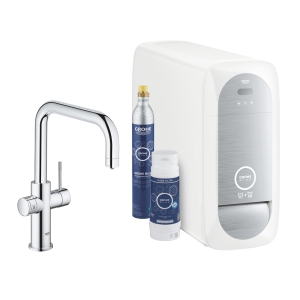 Смеситель для кухни GROHE Blue Home с системой фильтрации, охлаждения и газирования воды, Wi-Fi, хром (31456001)